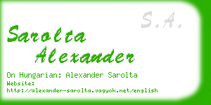 sarolta alexander business card